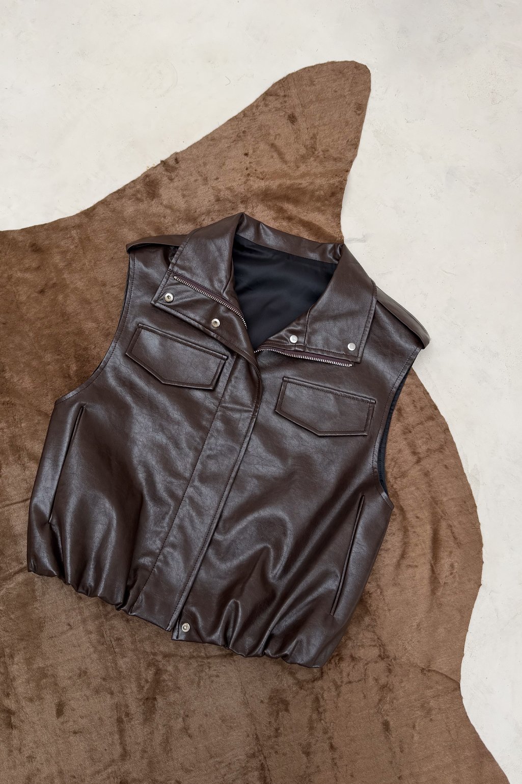 Chaleco de cuero Rihanna