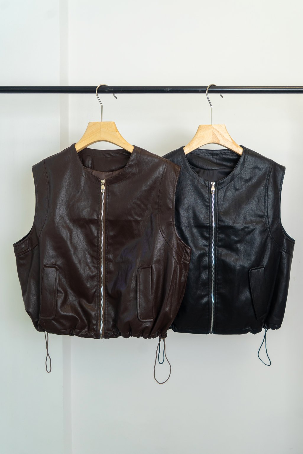 Chaleco cuero bomber - ÚNICO, CHOCOLATE