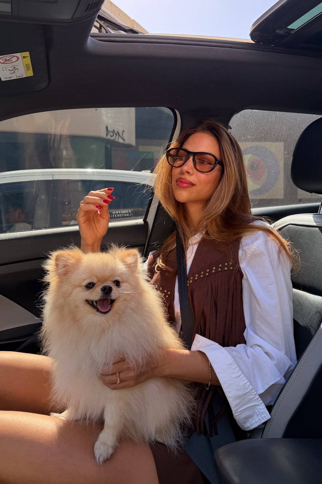 Chaleco de gamuza c/flecos en frente