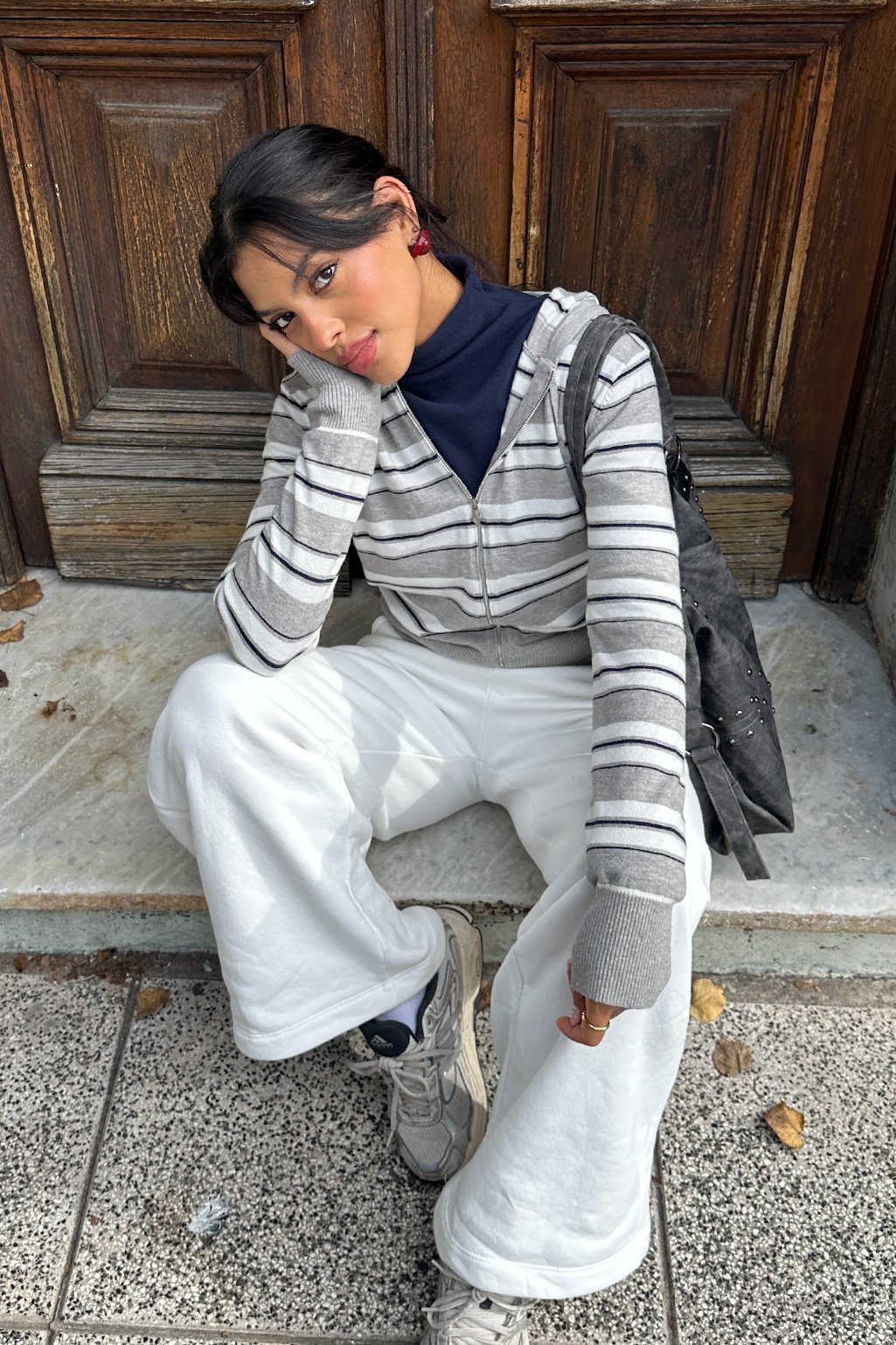 Campera tejida rayada