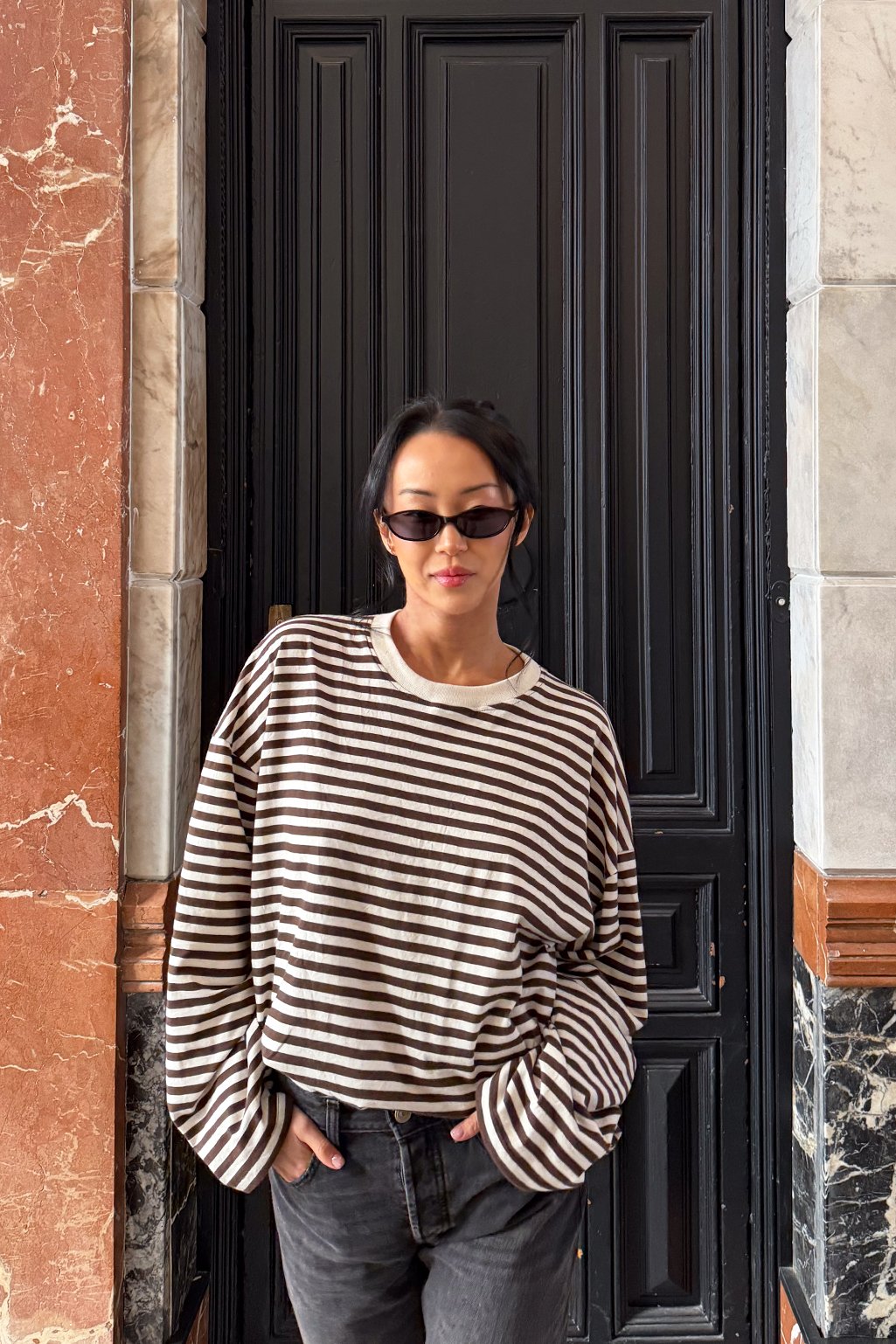 Alternative view of Remera rayas oversize