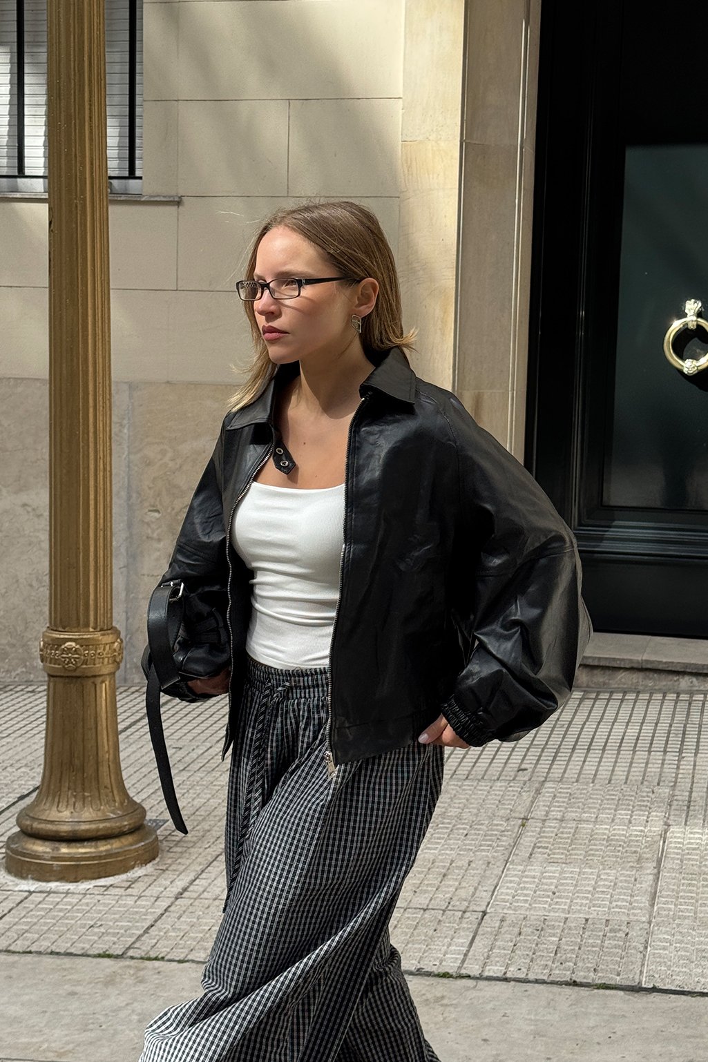 Campera cuero cuello alto PILI