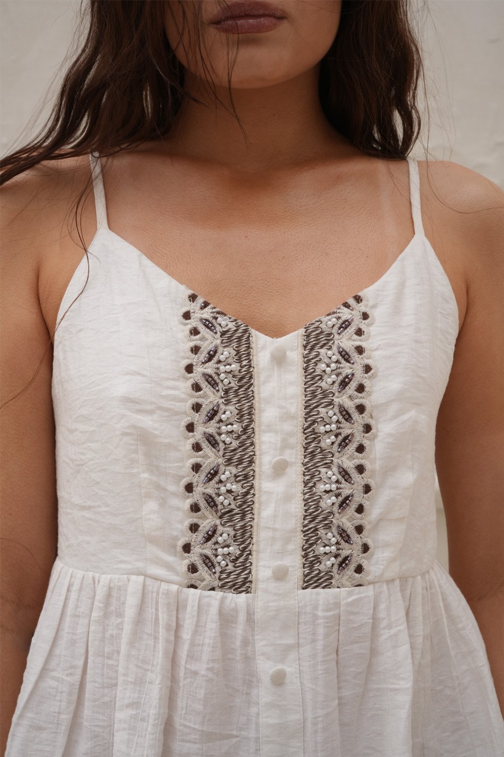 Blusa lino bordado mostacillas CASSIE - Imagen 6