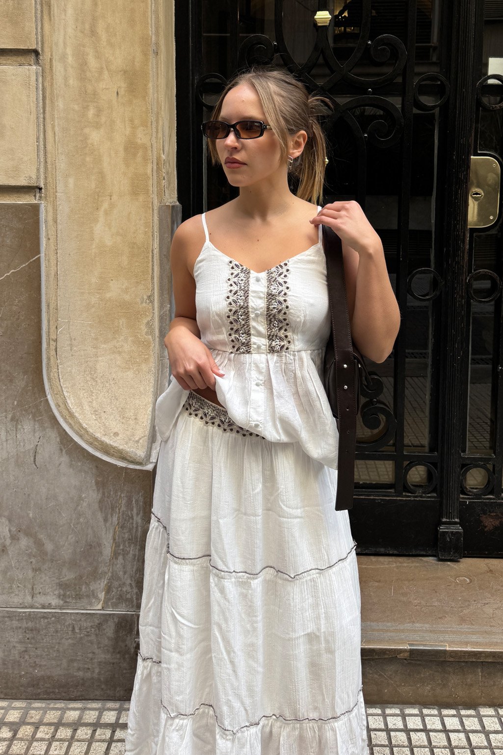 Blusa lino bordado mostacillas CASSIE - Imagen 7